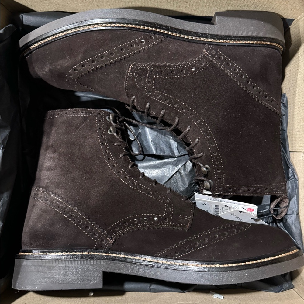 Brand New Zara Men's Brown Boots Size 10